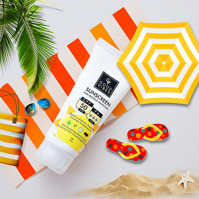 Good Vibes Wide Spectrum Protection Sunscreen with SPF 50  (50g)