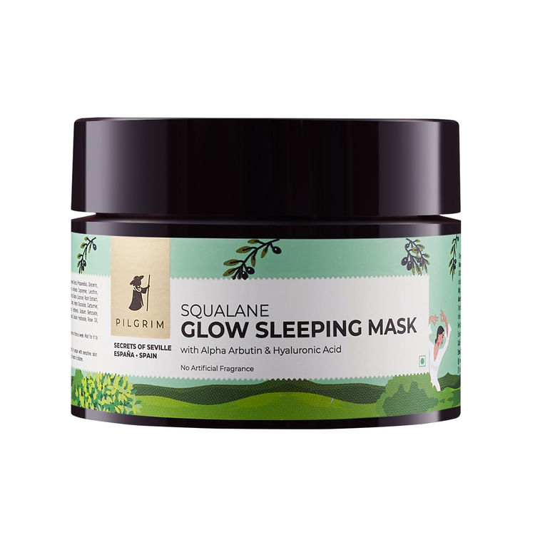Pilgrim Squalane Glow Sleeping Mask with Alpha Arbutin & Hyaluronic acid (50gm)