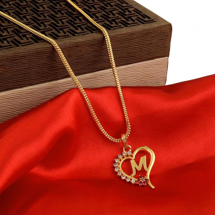 Women Men Unisex Alphabet Heart Pendant 