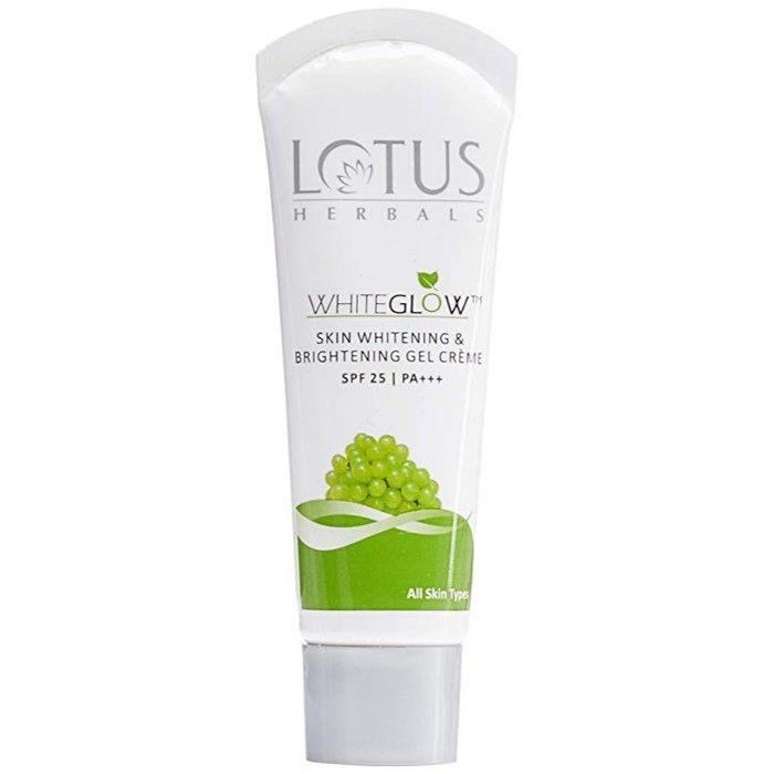 Lotus Herbals Whiteglow Skin Whitening Brightening Gel Creame Spf 25 20 G It penetrates deep into the layers of your skin to remove excess oil, dead cells etc. lotus herbals whiteglow skin whitening brightening gel creame spf 25 18 g