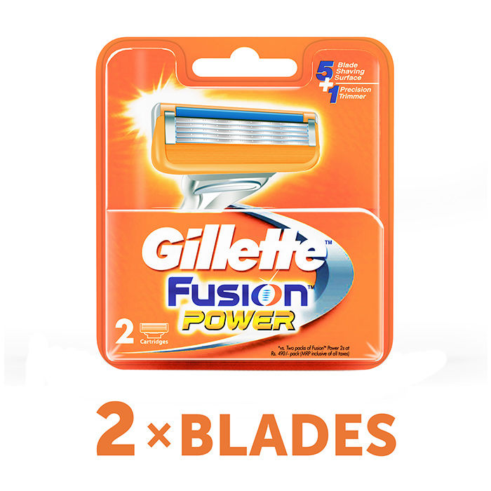 Buy Gillette Fusion Power Shaving Razor Blades Cartridge 2s Pack Online Gillette Razors Cartridges For Men Best Price In India Purplle Com
