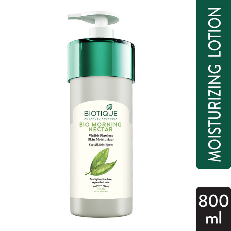 Buy Biotique Morning Nectar Visibly Flawless Skin Moisturizer (800 ml)  Online | Purplle