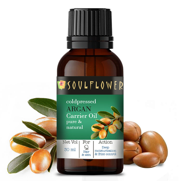 Soulflower Coldpressed Argan Hair Oil, 100% Pure and Natural, Handmade