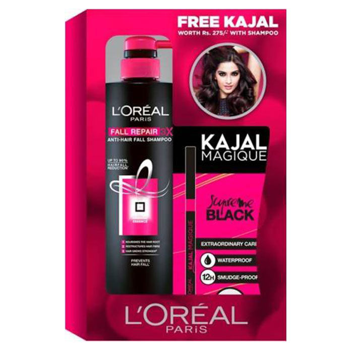 Buy L Oreal Paris Fall Resist 3x Anti Hair Fall Shampoo 640 Ml Free L Oreal Paris Kajal Magique Supreme Black 0 35 G Online L Oreal Paris Shampoo Best Price In India Purplle Com Nourish from the roots 2. l oreal paris fall resist 3x anti hair fall shampoo 640 ml free l oreal paris kajal magique supreme black 0 35 g