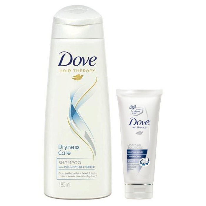 Dove Hair Therapy Dryness Care Shampoo 180 Ml Free Dove Hair Therapy Intense Repair Conditioner 40 Ml