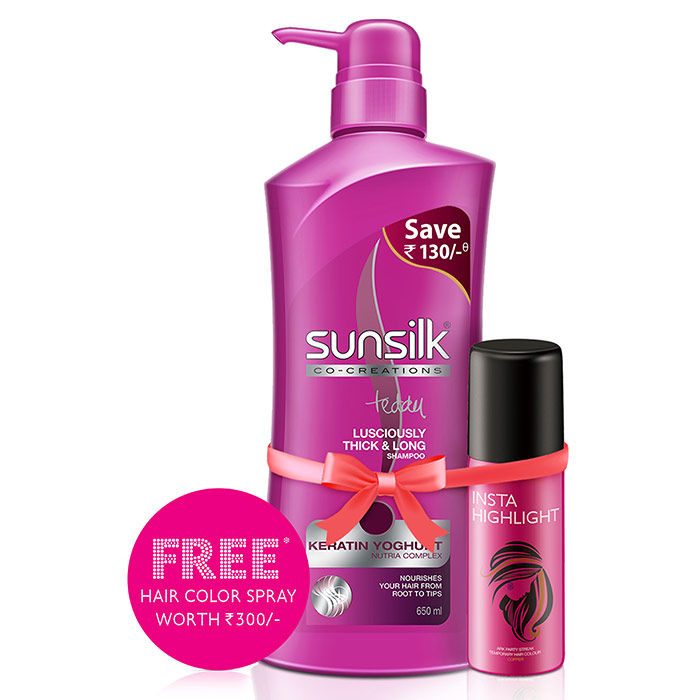 Buy Sunsilk Lusciously Thick Long Shampoo 650 Ml With Free
