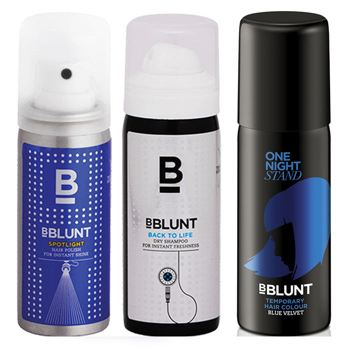 Bblunt Party Starters Mini Kit 80 G Schwarzkopf live pastel spray temporary hair colour apricot cotton candy blue. bblunt party starters mini kit 80 g